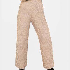 Disturbia Beige Patterned Cropped Pants